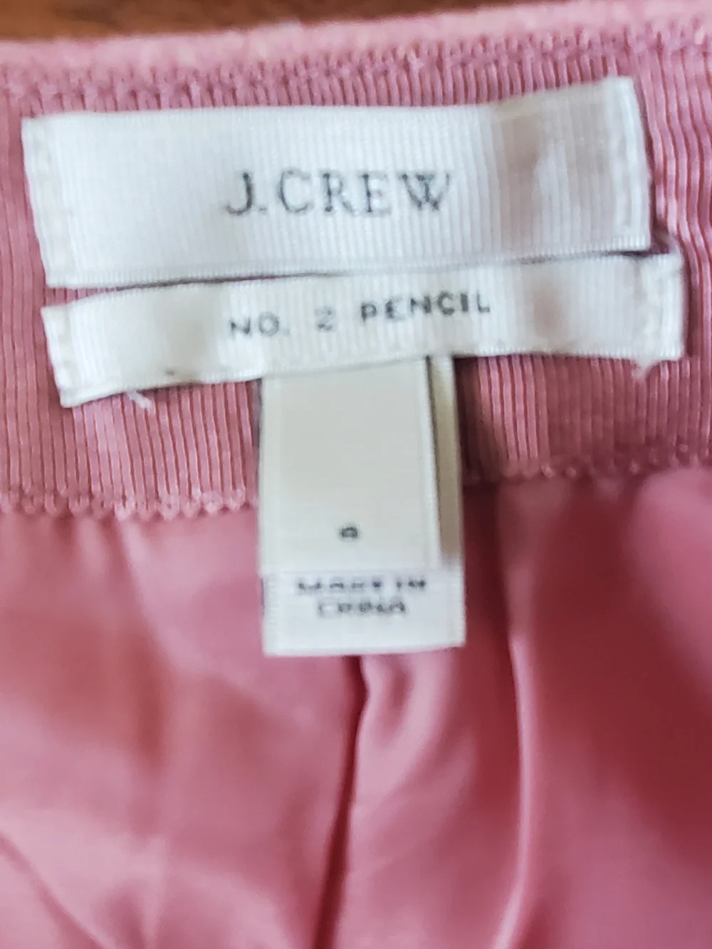 J. Crew Jcrew No 2 Pencil Skirt Pink Herringbone Size 6 New Without Tags